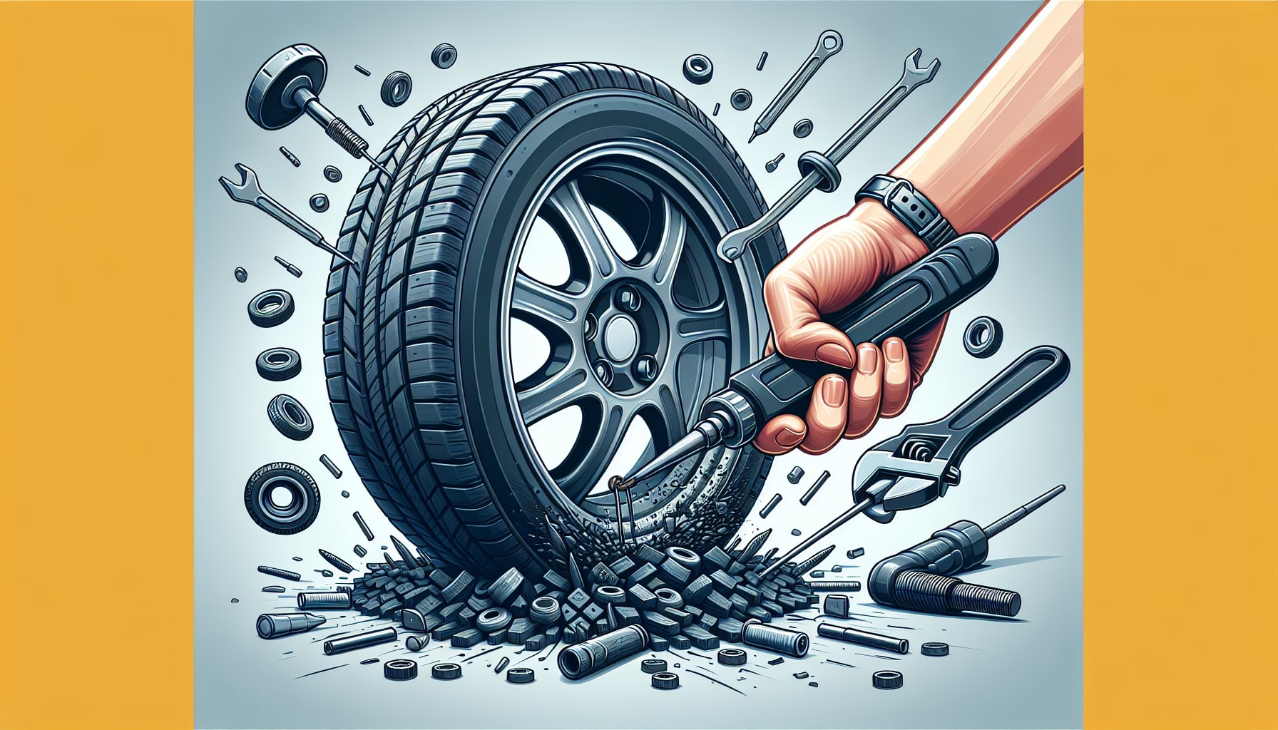 mettre une meche sur un pneu